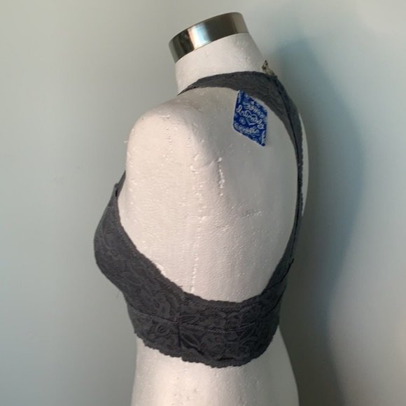 FREE PEOPLE NWT DARK GREY LACE RACERBACK BRALETTE SIZE XS - Picture 5 of 10